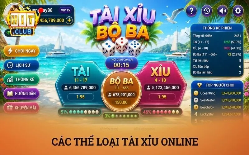 Các thể loại tài xỉu online được ưa chuộng hiện nay