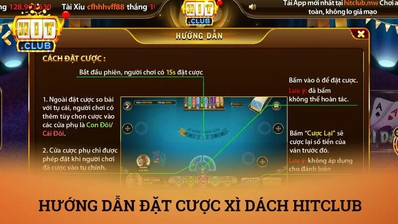 Hướng dẫn quy trình đặt cược xì dách Hitclub thần tốc 15 giây 