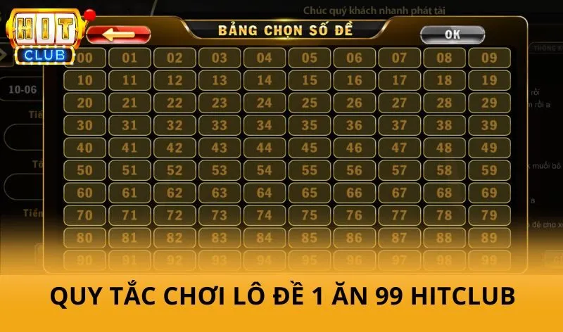 Lô đề 1 ăn 99 hitclub - Hình thức dự đoán số được nhiều người quan tâm 3 Nắm rõ quy tắc chơi Lô đề 1 ăn 99 HitClub